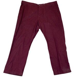Tommy Hilfiger Mens Pants 44x30 Chino Flat Front Straight Leg Casual Burgundy
